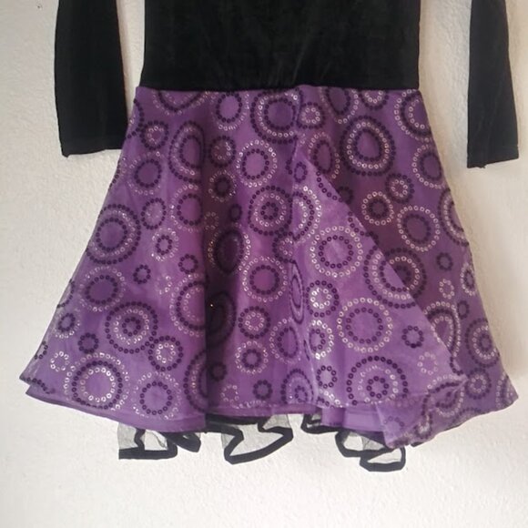 Jessica Ann girl's size 6X black and purple dress - Picture 8 of 16
